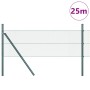 Cerca Hexagonal Verde 0.4x25 m Acero, Postes de Cerca 13 pcs Verde Ø32 mm 80 cm Acero Galvanizado by , fence posts - Ref: For...