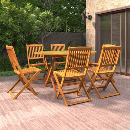Juego de comedor de jardín 7 piezas madera maciza de acacia