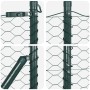 Valla Hexagonal Verde 1.6x25 m Acero, Postes de Valla 13 pcs Verde Ø32 mm 210 cm Acero Galvanizado by , fence posts - Ref: Fo...