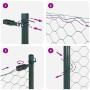 Cerca Hexagonal  Verde 0.4x50 m Acero, Postes de Cerca  13 pcs Verde Ø32 mm 80 cm Acero Galvanizado | Foro24.es | Tu tienda online para hogar, jardín y más Foro24.es