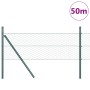 Cerca Hexagonal Verde 0.4x50 m Acero, Postes para Cerca 13 pcs Verde Ø32 mm 80 cm Acero Galvanizado by , fence posts - Ref: F...