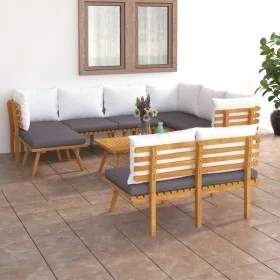 Garden furniture 9 pieces with cushions solid acacia wood by vidaXL, Garden sets - Ref: Foro24-3087018, Price: 809,19 €, Disc...