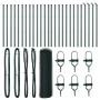Cerca hexagonal Verde 0.6x50 m de acero, Postes de cerca 13 pcs Verde Ø32 mm 100 cm de acero galvanizado by , fence posts - R...