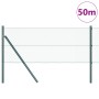 Cerca hexagonal Verde 0.6x50 m de acero, Postes de cerca 13 pcs Verde Ø32 mm 100 cm de acero galvanizado by , fence posts - R...