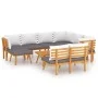 Muebles de jardín 9 piezas con cojines madera maciza de acacia de vidaXL, Conjuntos de jardín - Ref: Foro24-3087018, Precio: ...