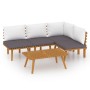 Garden furniture 5 pieces with cushions solid acacia wood by vidaXL, Garden sets - Ref: Foro24-3087028, Price: 371,49 €, Disc...