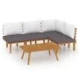 Garden furniture 5 pieces with cushions solid acacia wood by vidaXL, Garden sets - Ref: Foro24-3087028, Price: 365,15 €, Disc...