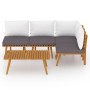 Garden furniture 5 pieces with cushions solid acacia wood by vidaXL, Garden sets - Ref: Foro24-3087028, Price: 371,49 €, Disc...