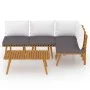Garden furniture 5 pieces with cushions solid acacia wood by vidaXL, Garden sets - Ref: Foro24-3087028, Price: 365,15 €, Disc...