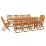 Garten-Essgruppe 11-teilig aus massivem Akazienholz von vidaXL, Gartensets - Ref: Foro24-3086975, Preis: 773,27 €, Rabatt: %