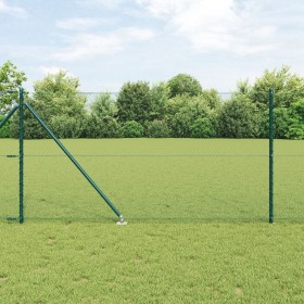 Cerca Hexagonal Verde 1x10 m Acero, Postes de
