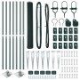 Valla Hexagonal Verde 1.2x10 m Acero, Postes de Valla con Anclaje 7 pcs Ø32 mm 140 cm Acero Galvanizado by , fence posts - Re...
