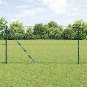 Cerca Hexagonal Verde 1.2x10 m Acero, Postes de