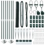 Cerca Hexagonal Verde 1.4x10 m Acero, Postes de Cerca con Punta 7 pcs Ø32 mm 160 cm Acero Galvanizado by , fence posts - Ref:...