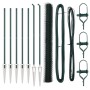 Cerca Hexagonal Verde 1.6x10 m Acero, Postes de Cerca con Punta 7 pcs Ø32 mm 180 cm Acero Galvanizado by , fence posts - Ref:...