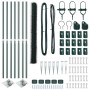 Cerca Hexagonal Verde 1.6x10 m Acero, Postes de Cerca con Punta 7 pcs Ø32 mm 180 cm Acero Galvanizado by , fence posts - Ref:...