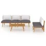 4-piece garden furniture set with solid acacia wood cushions by vidaXL, Garden sets - Ref: Foro24-3087010, Price: 520,11 €, D...