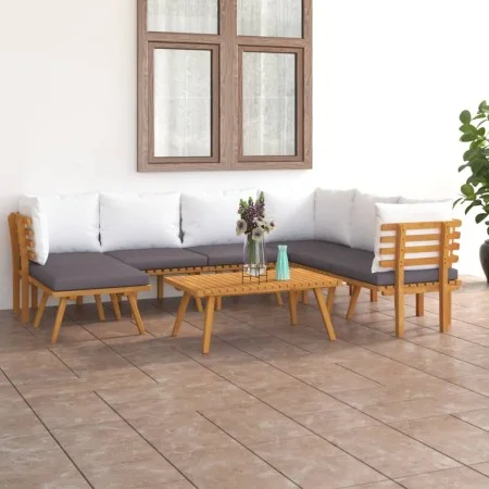 Gartenmöbel 8-teilig mit Kissen aus massivem Akazienholz von vidaXL, Gartensets - Ref: Foro24-3087017, Preis: 654,44 €, Rabat...
