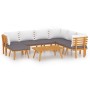Garden furniture 8 pieces with cushions solid acacia wood by vidaXL, Garden sets - Ref: Foro24-3087017, Price: 654,51 €, Disc...