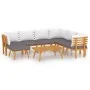 Garden furniture 8 pieces with cushions solid acacia wood by vidaXL, Garden sets - Ref: Foro24-3087017, Price: 654,44 €, Disc...