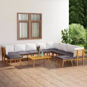 Gartenmöbel 11 Stück mit Kissen massivem Akazienholz von vidaXL, Gartensets - Ref: Foro24-3087019, Preis: 843,52 €, Rabatt: %