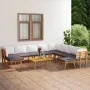 Muebles de jardín 11 piezas con cojines madera maciza de acacia de vidaXL, Conjuntos de jardín - Ref: Foro24-3087019, Precio:...