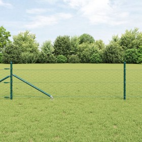 Valla Hexagonal Verde 0.5x50 m Acero, Postes de