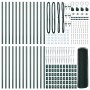 Cerca Hexagonal Verde 0.8x50 m Acero, Postes de Cerca con Anclaje de Pica 13 pcs Ø32 mm 100 cm Acero Galvanizado by , fence p...