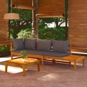 Gartenmöbel 3 Stück Kissen dunkelgraues Akazienholz von vidaXL, Gartensets - Ref: Foro24-3087273, Preis: 380,28 €, Rabatt: %