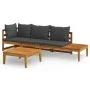 Gartenmöbel 3 Stück Kissen dunkelgraues Akazienholz von vidaXL, Gartensets - Ref: Foro24-3087273, Preis: 364,22 €, Rabatt: %