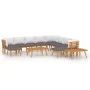 Juego muebles de jardín y cojines 12 pzas madera maciza acacia de vidaXL, Conjuntos de jardín - Ref: Foro24-3087021, Precio: ...