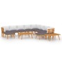 Juego muebles de jardín y cojines 12 pzas madera maciza acacia by vidaXL, Garden sets - Ref: Foro24-3087021, Price: 906,56 €,...