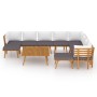 Juego muebles de jardín y cojines 12 pzas madera maciza acacia by vidaXL, Garden sets - Ref: Foro24-3087021, Price: 906,56 €,...