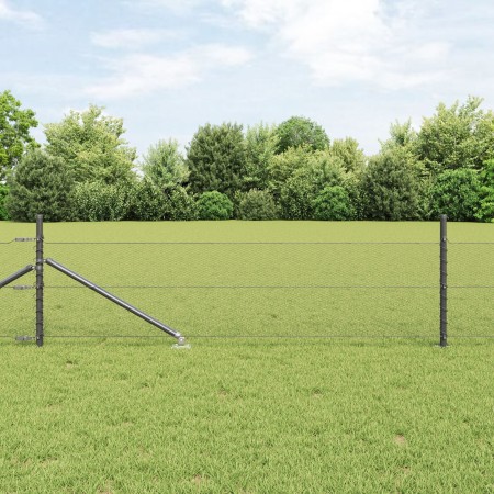 Cerca Hexagonal Gris 0.4x10 m Acero, Postes para Cerca con Punta 7 pcs Ø32 mm 60 cm Acero Galvanizado by , fence posts - Ref:...