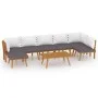 Garden furniture 8 pieces with cushions solid acacia wood by vidaXL, Garden sets - Ref: Foro24-3087032, Price: 638,09 €, Disc...