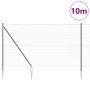 Valla Hexagonal Gris 1.5x10 m Acero, Postes para Valla con Puntera 7 pcs Ø32 mm 170 cm Acero Galvanizado by , fence posts - R...