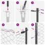 Valla Hexagonal Gris 1.5x10 m Acero, Postes para Valla con Puntera 7 pcs Ø32 mm 170 cm Acero Galvanizado by , fence posts - R...