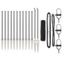 Juego de Cercas Juego de 2 Gris Acero Revestido en Polvo by , fence posts - Ref: Foro24-3353226, Price: 137,75 €, Discount: %