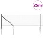 Cerca Hexagonal Gris 0.6x25 m Acero, Postes de Cerca con Punta 13 pcs Ø32 mm 80 cm Acero Galvanizado by , fence posts - Ref: ...