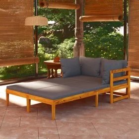Sun loungers with dark gray cushions 2 units acacia wood by vidaXL, Garden sets - Ref: Foro24-3087269, Price: 436,97 €, Disco...