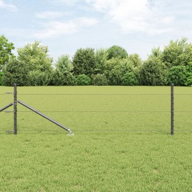 Cerca Hexagonal Gris 0.8x25 m Acero, Postes para Cerca con Punta 13 pcs Ø32 mm 100 cm Acero Galvanizado by , fence posts - Re...