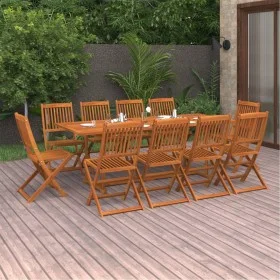 Garden dining set 11 pieces solid acacia wood by vidaXL, Garden sets - Ref: Foro24-3086989, Price: 677,94 €, Discount: %