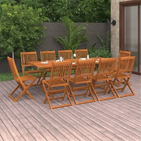 Garden dining set 11 pieces solid acacia wood by vidaXL, Garden sets - Ref: Foro24-3086989, Price: 703,98 €, Discount: %