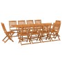 Garden dining set 11 pieces solid acacia wood by vidaXL, Garden sets - Ref: Foro24-3086989, Price: 717,59 €, Discount: %