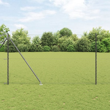 Set de Cercas Set de 2 Gris Metal, alambre recubierto de PVC by , fence posts - Ref: Foro24-3353250, Price: 201,28 €, Discoun...
