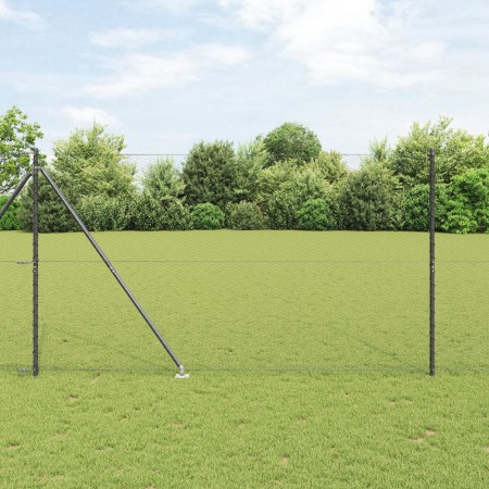 Cerca Hexagonal Gris 1.6x25 m Acero,  Postes de Cerca con Punta 13 pcs Ø32 mm 180 cm Acero Galvanizado | Foro24.es | Tu tienda online para hogar, jardín y más Foro24.es