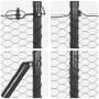 Cerca Hexagonal Gris 1.6x25 m Acero,  Postes de Cerca con Punta 13 pcs Ø32 mm 180 cm Acero Galvanizado | Foro24.es | Tu tienda online para hogar, jardín y más Foro24.es