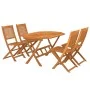 Juego de comedor de jardín 5 piezas madera maciza de acacia de vidaXL, Conjuntos de jardín - Ref: Foro24-3086998, Precio: 296...