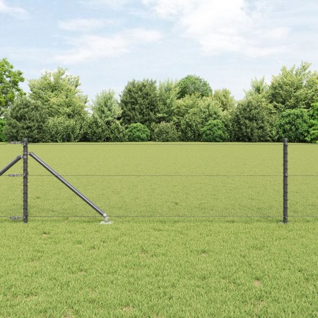 Valla Hexagonal Gris 0.6x50 m Acero, Postes de Valla con Punta 13 pcs Ø32 mm 80 cm Acero Galvanizado by , fence posts - Ref: ...
