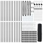 Cerca Hexagonal Gris 0.6x50 m Acero, Postes de Cerca con Punta 13 pcs Ø32 mm 80 cm Acero Galvanizado by , fence posts - Ref: ...